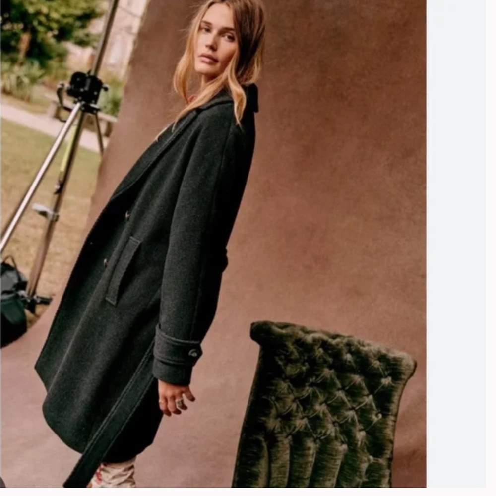 Sezane Oscar Coat Gris Anthracite - Size 36